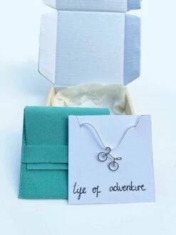 Bike Pendant In Silver With Necklace