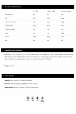 Firepot - Chilli Con Carne And Rice - 135g -RED PADDLE CO. Sales chilli nutr