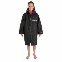 Dryrobe Long Sleeve - Black / Pink -RED PADDLE CO. Sales dryrobe pink long sleeve girls 2