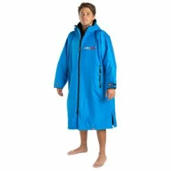 Dryrobe Long Sleeve - Cobalt Blue / Black -RED PADDLE CO. Sales dryrobe advance long sleeve cobalt blue black man side