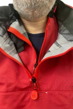 Palm Bora Unisex Jacket - Chilli Red -RED PADDLE CO. Sales front of jacket detail 1