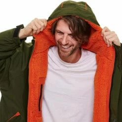 Red Original Pro Changing EVO Jacket - Long Sleeve - Parker Green -RED PADDLE CO. Sales red original pro changing evo jacket hood detail