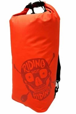 35 Ltr Roll Top Dry Bag By Riding Not Hiding - Red -RED PADDLE CO. Sales rnh 35l dry back pack red front 1